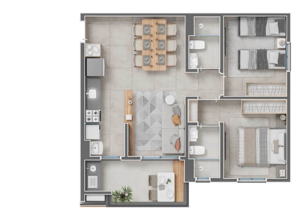 Apartamento, 2 quartos, 62 m² - Foto 1