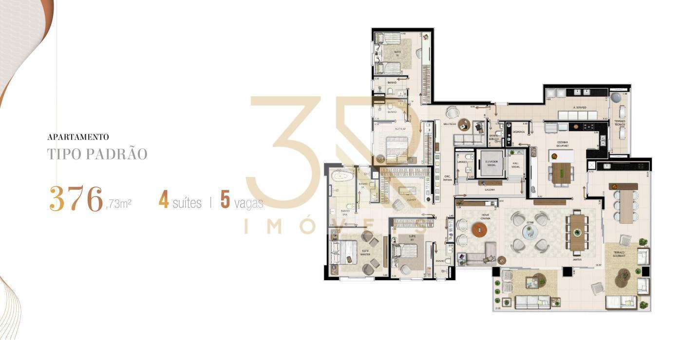 Apartamento, 4 quartos, 376 m² - Foto 2