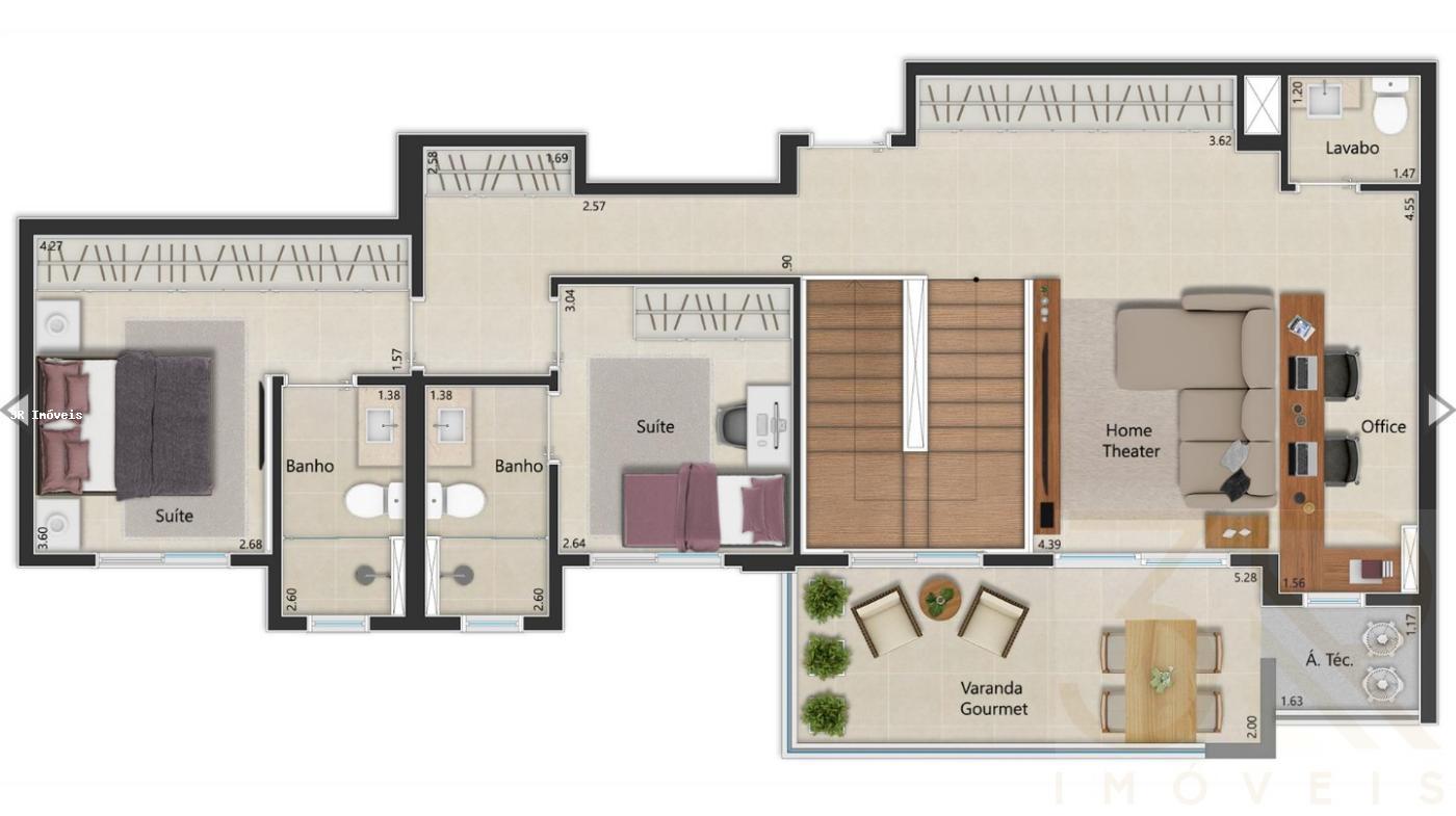 Apartamento, 3 quartos, 91 m² - Foto 1