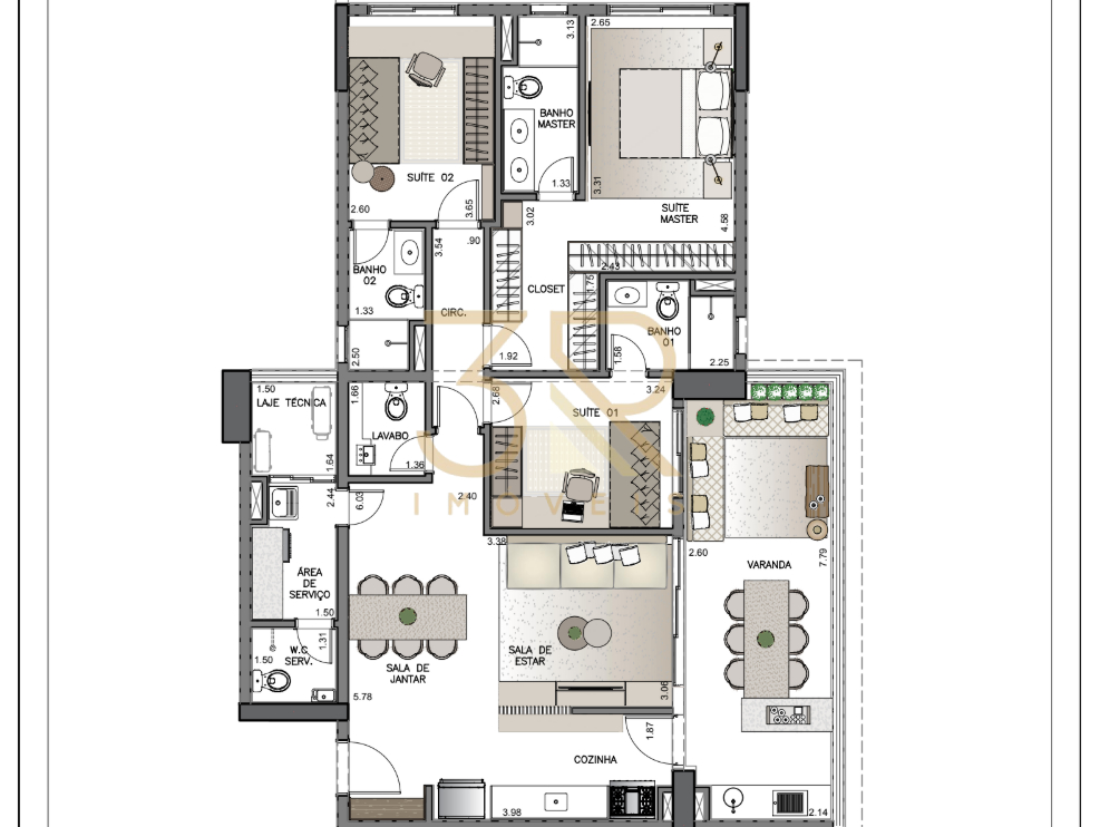 Apartamento, 3 quartos, 133 m² - Foto 3