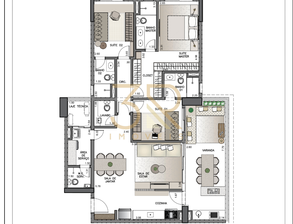 Apartamento, 3 quartos, 133 m² - Foto 1